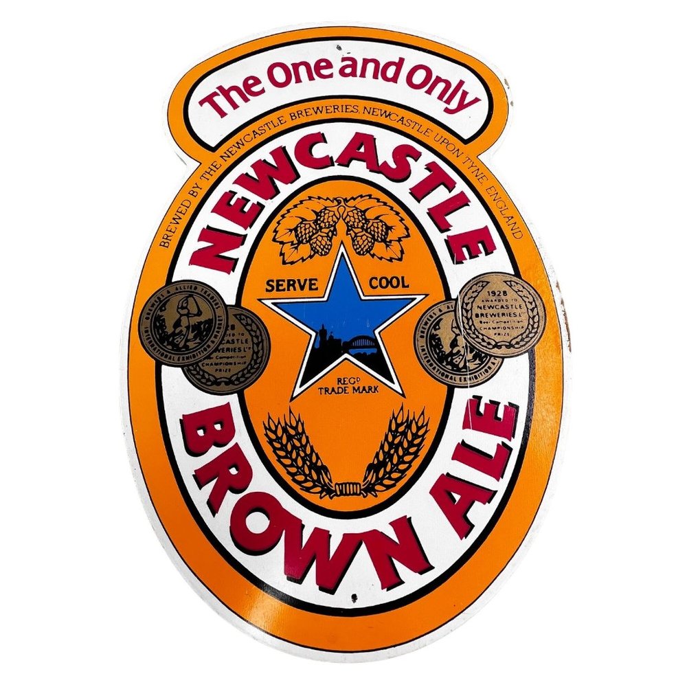 Newcastle Brown Ale Bar Beer Sign Wood Wall Hanging Mancave